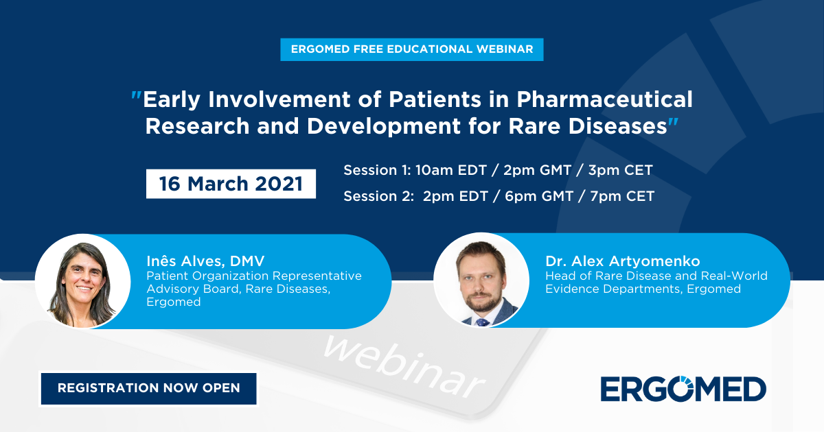Free Educational Webinar – “Early Involvement of Patients in Pharmaceutical Research and Development for Rare Diseases”